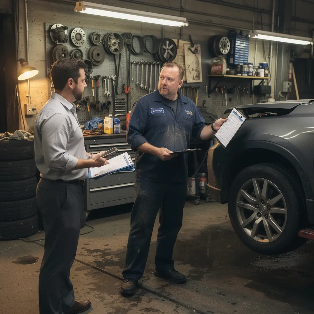 Автомобиль на фоне природы, символизирующий защиту и безопасность.